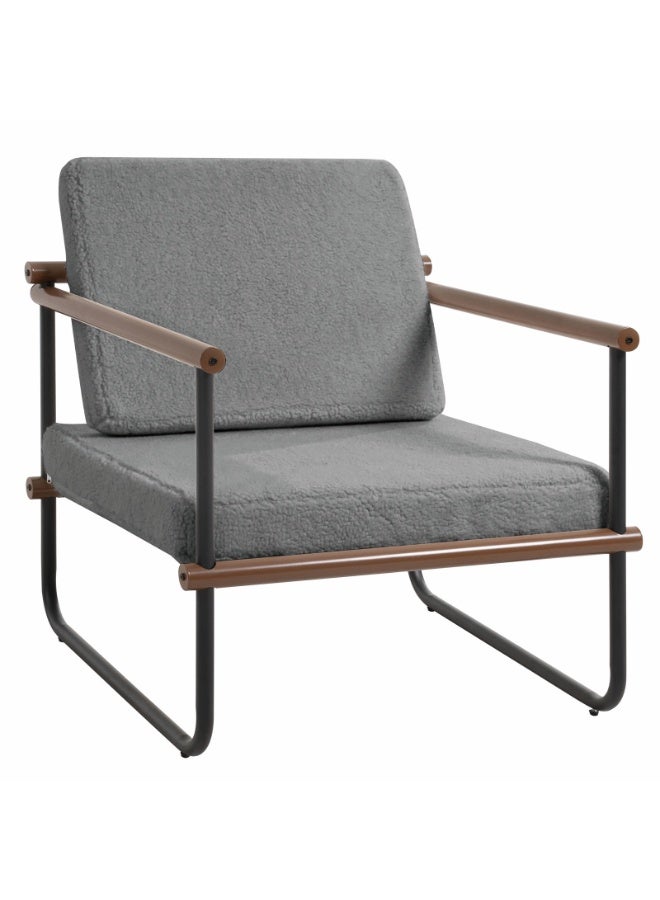 شويوين كرسي قماشي مميز، كرسي بذراعين لغرفة المعيشة، أريكة مفردة، كرسي استرخاء عصري لغرفة النوم، كرسي قراءة منجد، مناسب لغرفة المعيشة والمكتب وغرفة النوم - Image 1